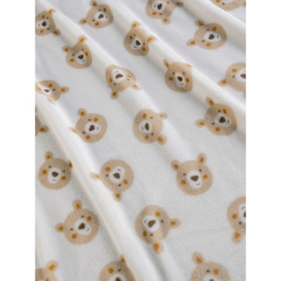Natural Bear Print Fleece Blanket thumbnail 3