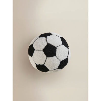 George Home White & Black Football-Shaped Cushion
