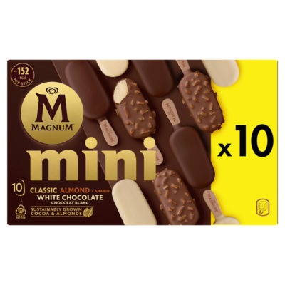 Mini Classic, Almond & White Chocolate Ice Cream Sticks 10 x 55ml thumbnail 2