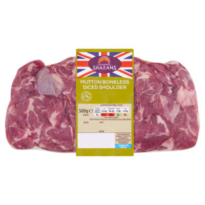Shazans Mutton Boneless Diced Shoulder 500g