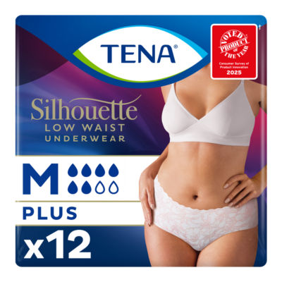 Silhouette Normal Blanc Low waist incontinence underwear Medium 12 Pack thumbnail 2