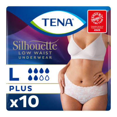 Silhouette Normal Blanc Low waist incontinence underwear Large 10 Pack thumbnail 2
