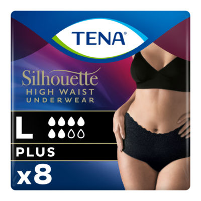 Silhouette Incontinence Pants Black L 8 Pack
