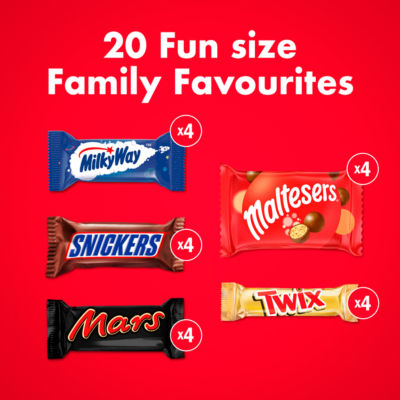 Mars, Snickers, Twix, Maltesers & Milky Way Funsize Milk Chocolate Bars 20 packs thumbnail 3