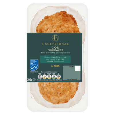 Exceptional by ASDA Cod Fishcakes with a Creamy Parsley Sauce 290g