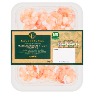 Exceptional by ASDA Madagascan Tiger Prawns 150g