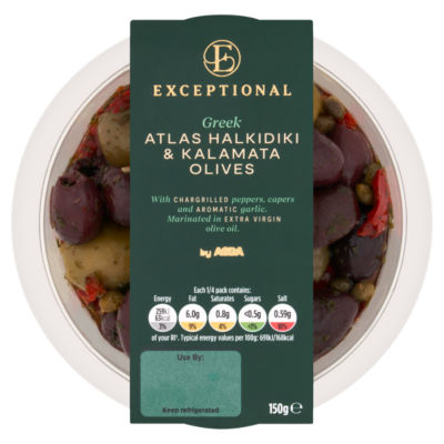 Exceptional Greek Atlas Halkidiki & Kalamata Olives 150g