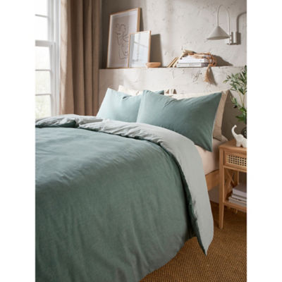 Reversible Textured Double Duvet Set thumbnail 2