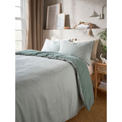 Green Reversible Textured Duvet Set - King thumbnail 3
