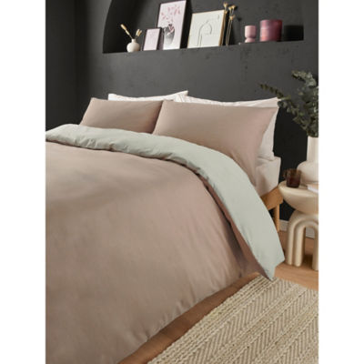 George Home Natural Reversible Duvet Set - Single