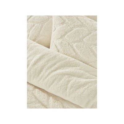 Cream Carved Teddy Reversible Duvet Set - King thumbnail 3
