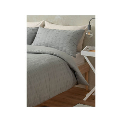 Grey Seersucker Duvet Set - Single thumbnail 3