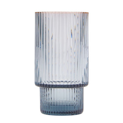 George Home Blue Stacking Rib Hiball Glass