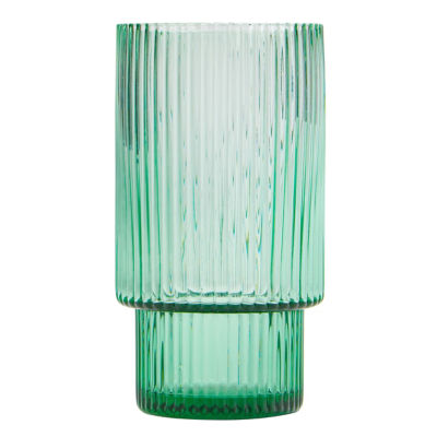 Green Stacking Rib Hiball Glass thumbnail 2