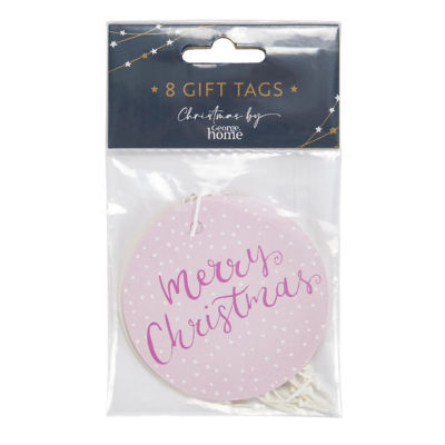 Pink Merry Christmas Tags - 8 Pack