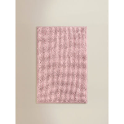 Dusky Pink Solid Chenille Bath Mat