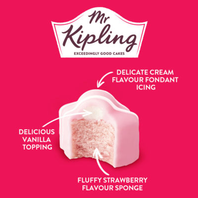 8 Strawberries & Cream French Fancies Cakes thumbnail 3