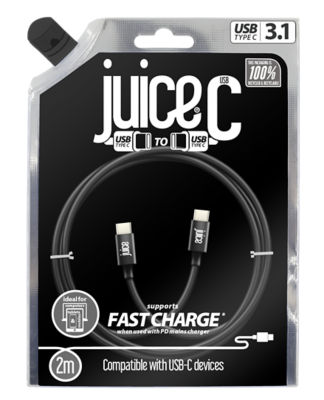 Juice Type C To Type C Black Cable 2M