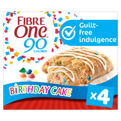 90 Calorie 4 Birthday Cake Squares 4 x 24g (96g) thumbnail 2