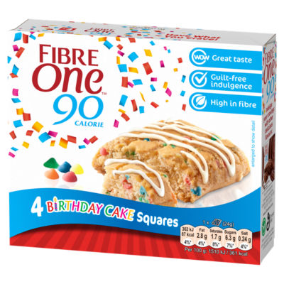 90 Calorie 4 Birthday Cake Squares 4 x 24g (96g) thumbnail 4