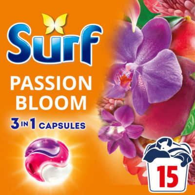 3 in 1 Passion Bloom Laundry Washing Detergent Capsules 15 washes