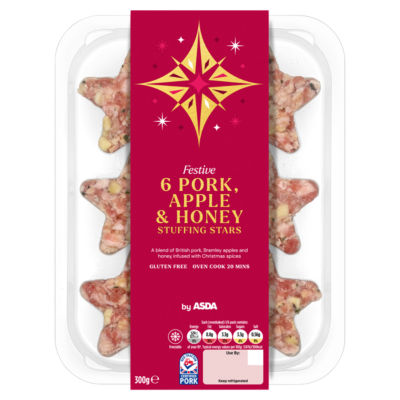 Festive 6 Pork, Apple & Honey Stuffing Stars 300g