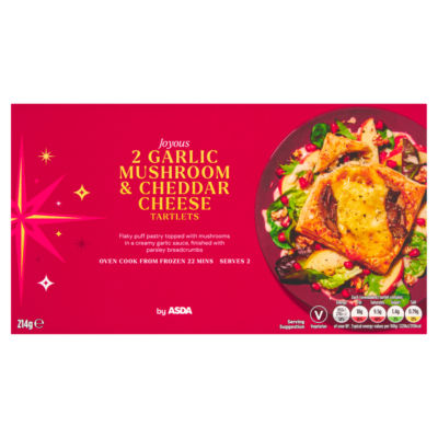 2 Joyous Garlic Mushroom & Cheddar Cheese Tartlets 214g thumbnail 2
