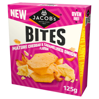 Bites Mature Cheddar & Onion Crackers 125g thumbnail 2