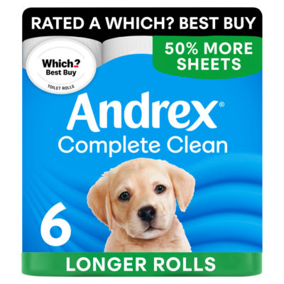 Complete Clean Toilet Tissue 6 MEGA Rolls 50% More sheets