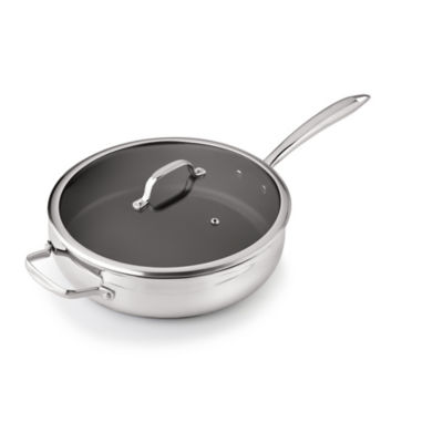 Metallic Stainless Steel Saute Pan