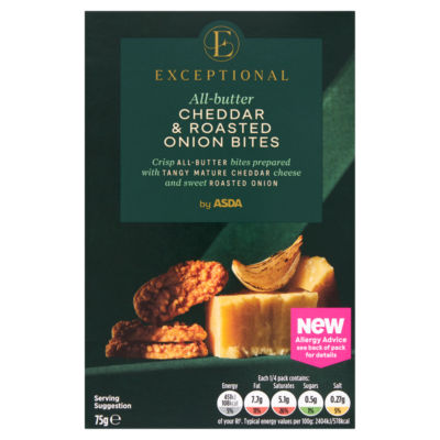 Exceptional by All-Butter Cheddar & Roasted Onion Bites 75g