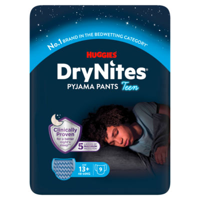 DryNites Boy Pyjama Pants for Bedwetting 13+ 48-60kgs x 9 pants