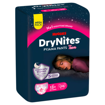 DryNites Girls Pyjama Pants for Bedwetting 13+ Yrs 48-60kg MEGA Pack 20 pants thumbnail 3