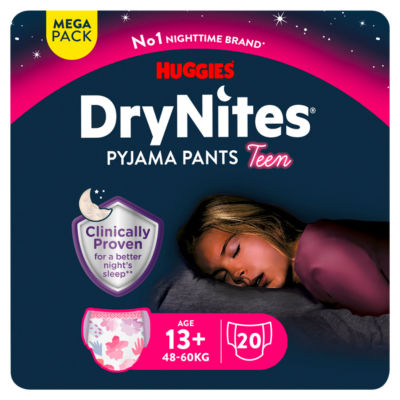 DryNites Girls Pyjama Pants for Bedwetting 13+ Yrs 48-60kg MEGA Pack 20 pants thumbnail 4
