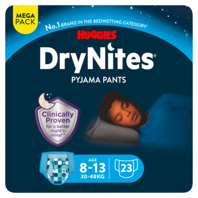DryNites Bedwetting Pyjama Nappy Pants Boy MEGA Pack - Age 8-13 - 23 Pants thumbnail 2