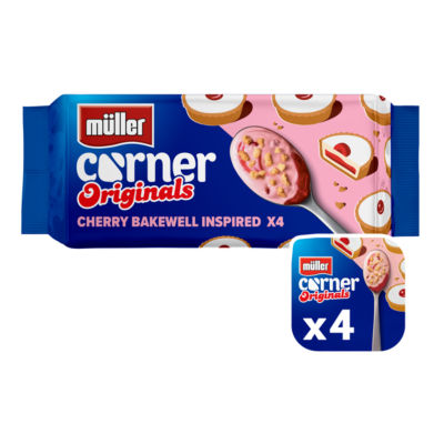 Muller Corner Originals Cherry Bakewell Inspired Deliciously Creamy Yogurt 4 x 124g (496g)