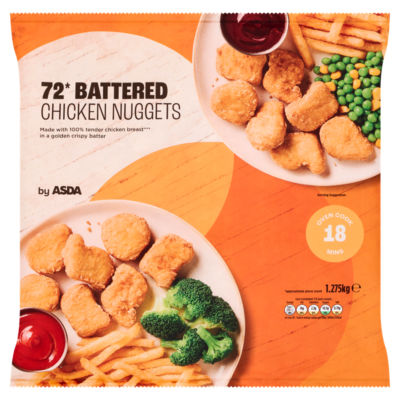 ASDA 72 Battered Chicken Nuggets 1.275kg
