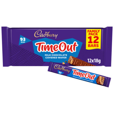Timeout 12-pack Milk Chocolate Wafer Biscuit Bars Multipack (12x 18g bars) 216 g thumbnail 2