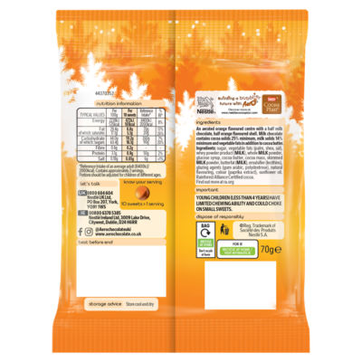 Bubbles Orange Chocolate Share Bag 70g thumbnail 4