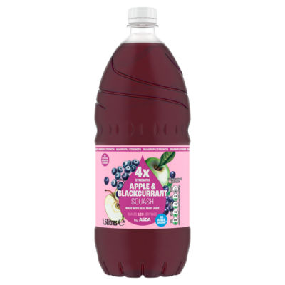 ASDA Quadruple Strength Apple & Blackcurrant Squash 1.5 Litres