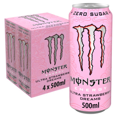 Drink Ultra Strawberry Dreams Zero Sugar 4 x 500ml thumbnail 2