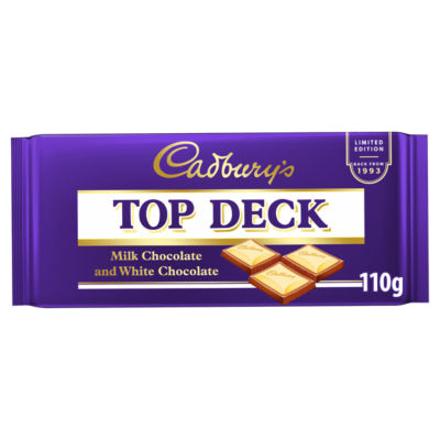 Cadbury Limited Edition Top Deck Milk Chocolate and White Chocolate 110g