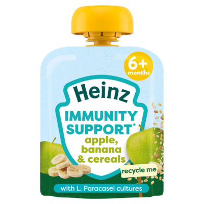 Baby Food Apple, Banana & Cereals Immunity Support Pouch 6+ Months 85g thumbnail 2