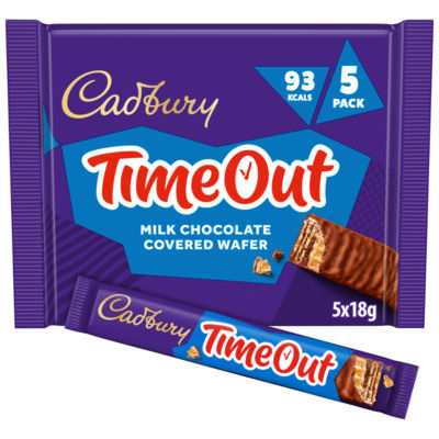 Timeout 5-pack Milk Chocolate Wafer Biscuit Bars Multipack (5x 18g bars) 90 g thumbnail 2