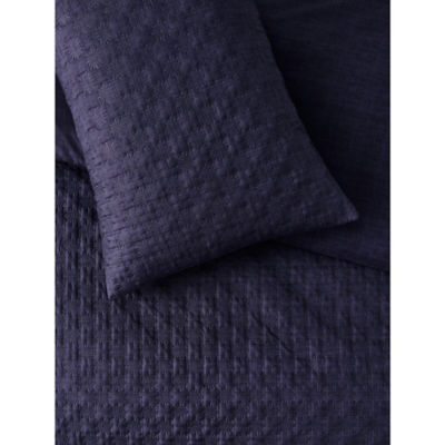 Navy Sunburst Textured Pinsonic Duvet Set - Double thumbnail 3