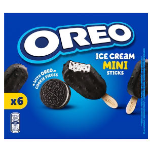 6 Ice Cream Mini Sticks with Oreo Cookie Pieces 300ml
