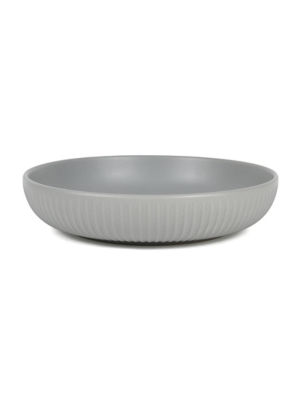 Grey Ribbed Pasta Bowl