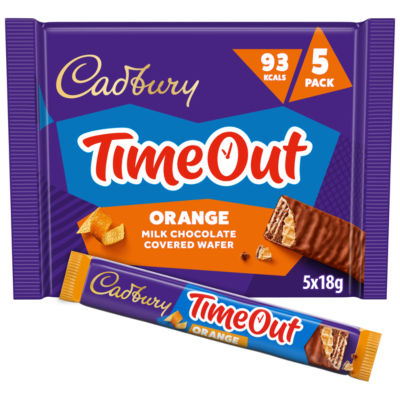 Timeout 5-pack Orange Chocolate WaferBiscuit Bars Multipack (5x 18g bars) 90 g thumbnail 2
