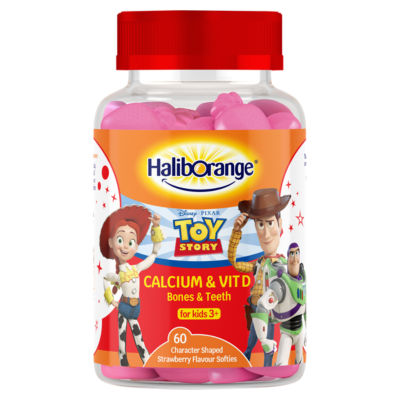 Calcium & Vit D Bones & Teeth 60 Character Shaped Strawberry Flavour Softies for Kids 3+ thumbnail 2