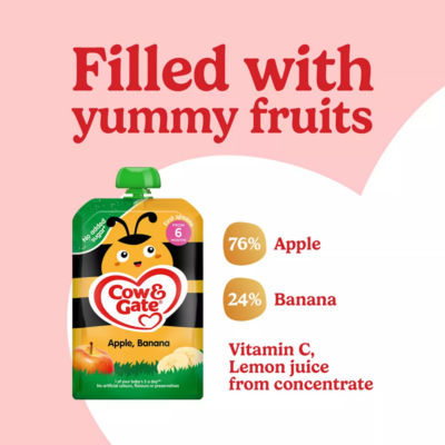 Fruit Pouch Apple & Banana Baby Food Snack, 6+ Months, 100g thumbnail 4
